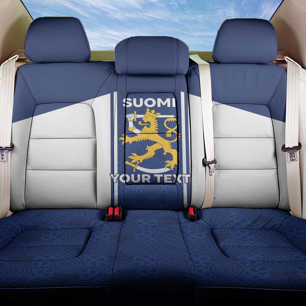 Personalized Finland Suomi Lion Back Car Seat Cover Pride Of The North - Wonder Print Shop