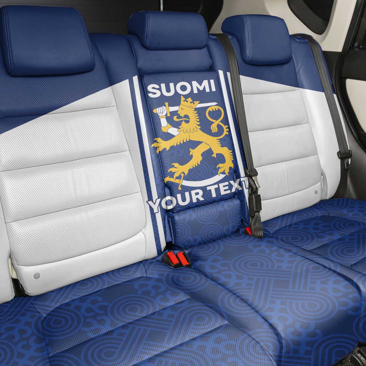 Personalized Finland Suomi Lion Back Car Seat Cover Pride Of The North - Wonder Print Shop