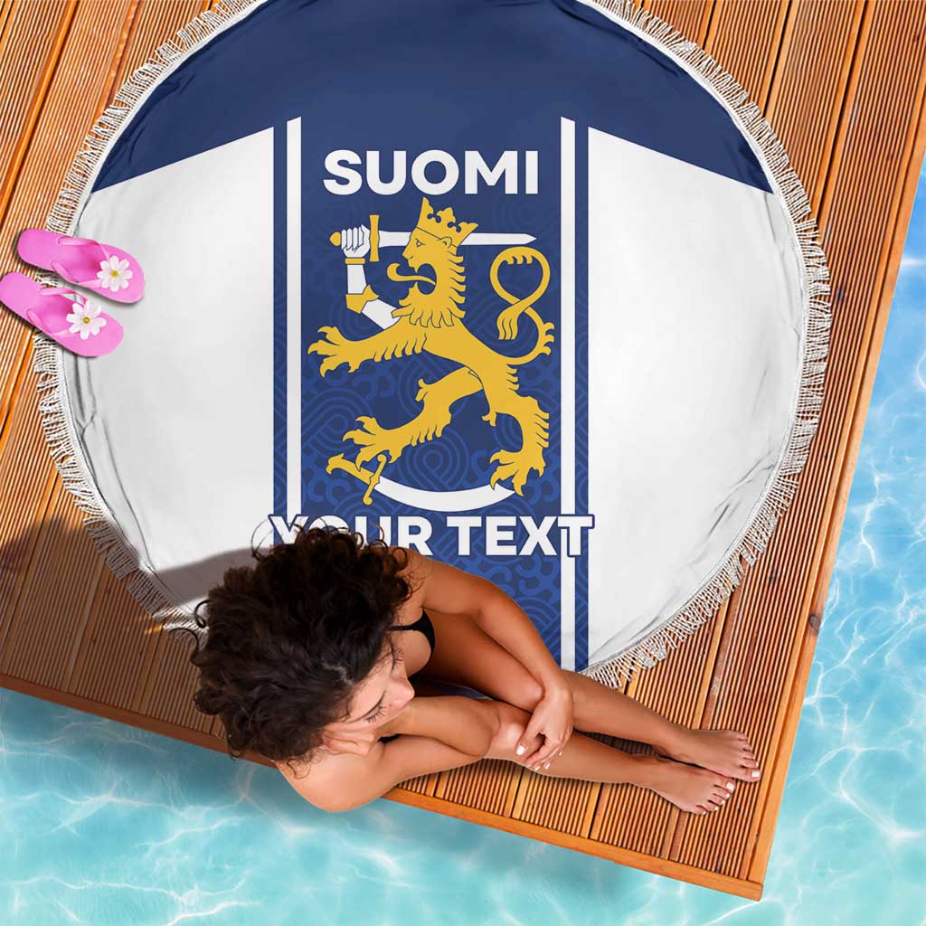 Personalized Finland Suomi Lion Beach Blanket Pride Of The North - Wonder Print Shop