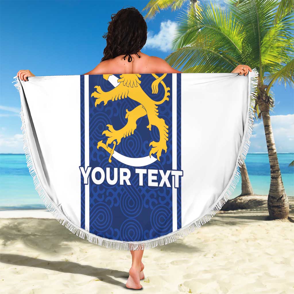 Personalized Finland Suomi Lion Beach Blanket Pride Of The North - Wonder Print Shop