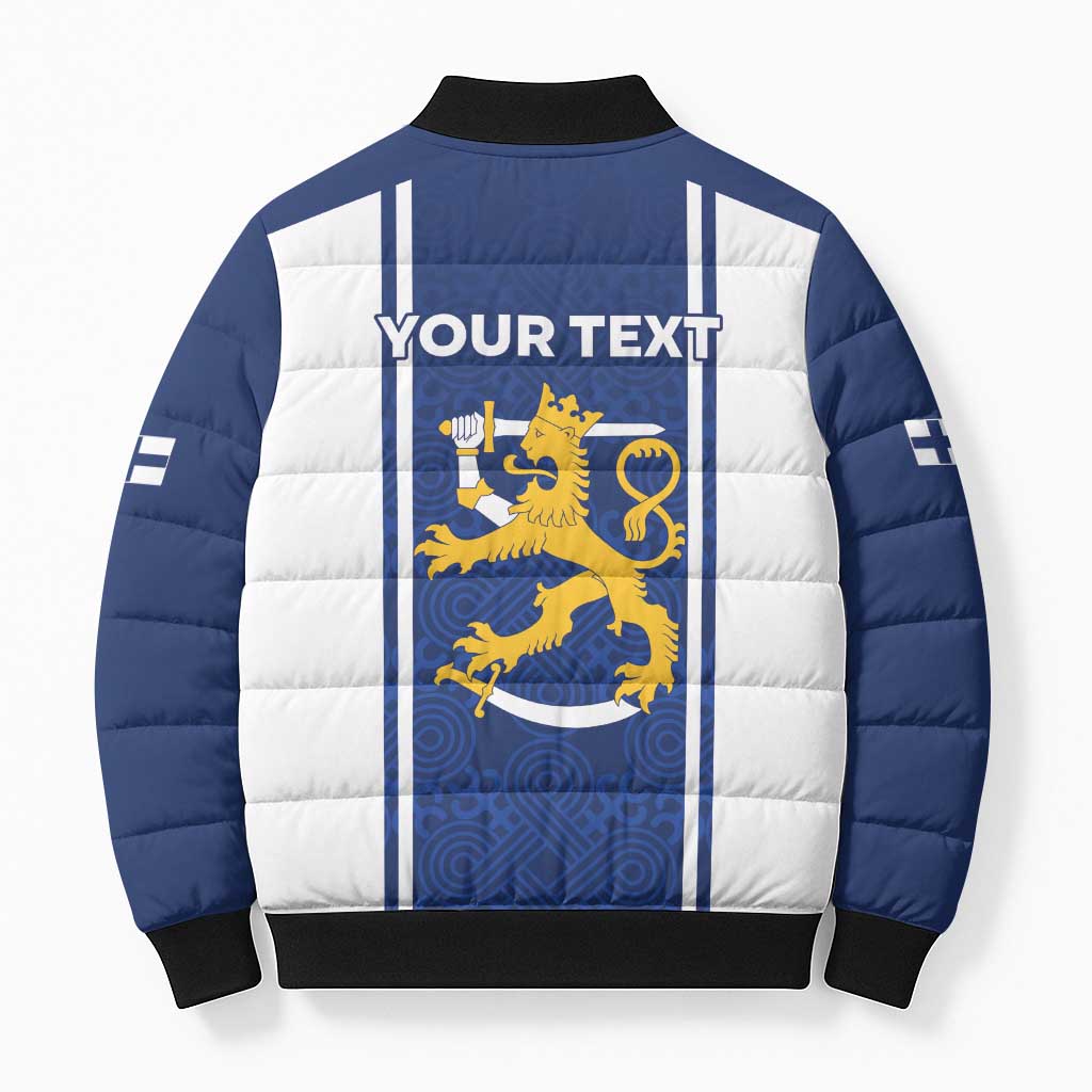 Personalized Finland Suomi Lion Bomber Puffer Jacket Pride Of The North - Wonder Print Shop