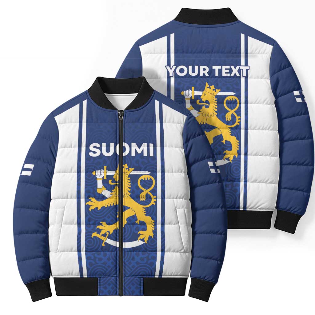 Personalized Finland Suomi Lion Bomber Puffer Jacket Pride Of The North - Wonder Print Shop