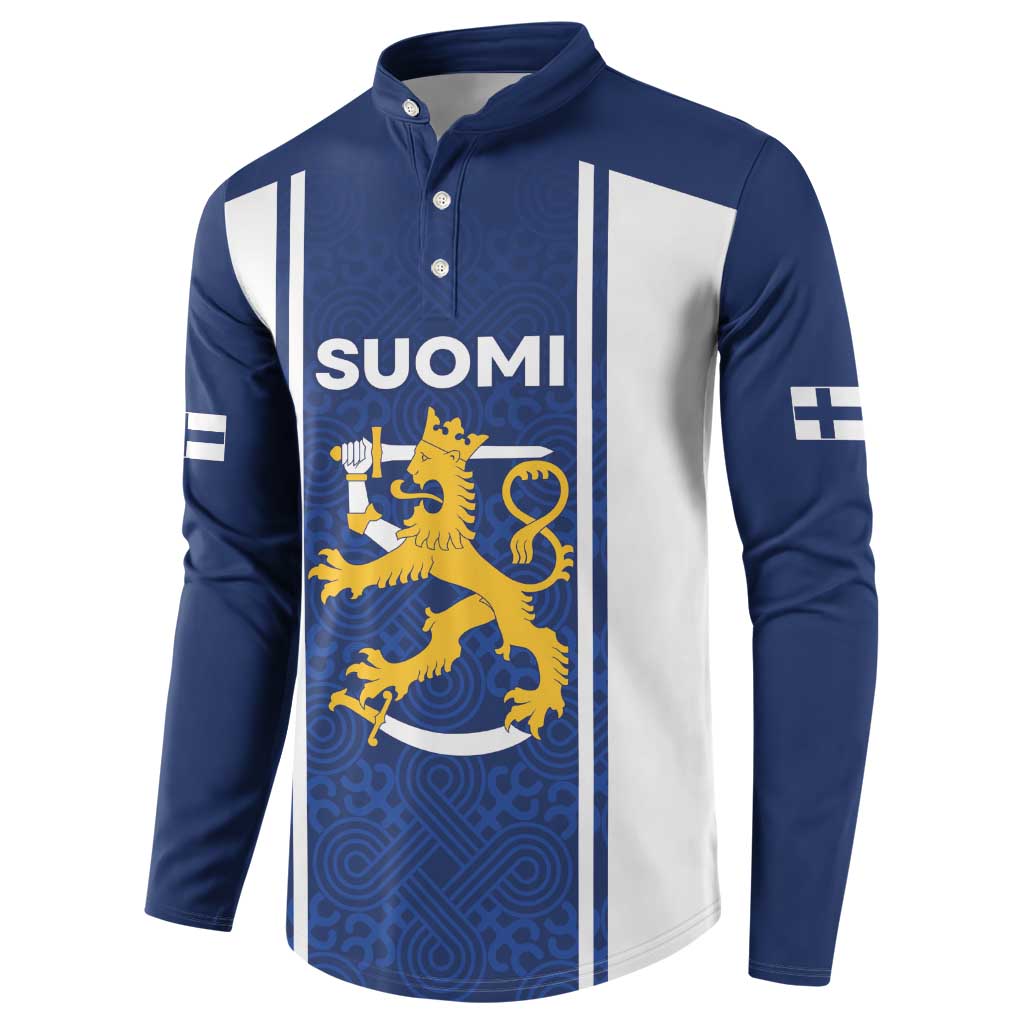 Personalized Finland Suomi Lion Button Sweatshirt Pride Of The North - Wonder Print Shop