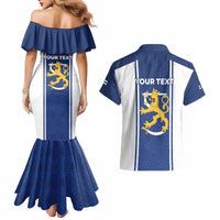 Personalized Finland Suomi Lion Couples Matching Mermaid Dress and Hawaiian Shirt Pride Of The North - Wonder Print Shop