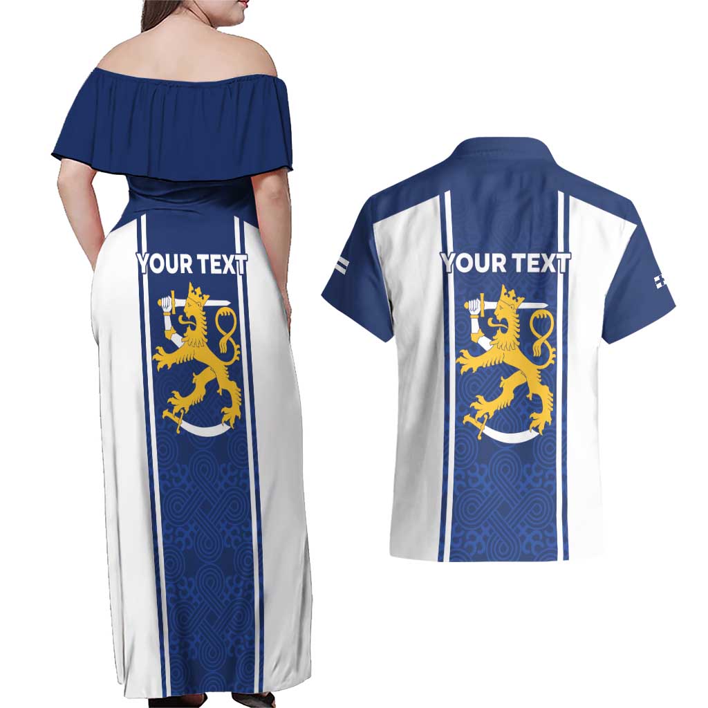Personalized Finland Suomi Lion Couples Matching Off Shoulder Maxi Dress and Hawaiian Shirt Pride Of The North - Wonder Print Shop