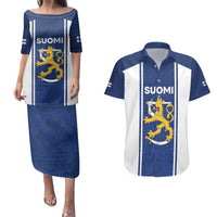Personalized Finland Suomi Lion Couples Matching Puletasi and Hawaiian Shirt Pride Of The North - Wonder Print Shop