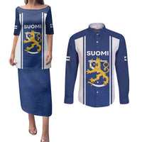 Personalized Finland Suomi Lion Couples Matching Puletasi and Long Sleeve Button Shirt Pride Of The North - Wonder Print Shop