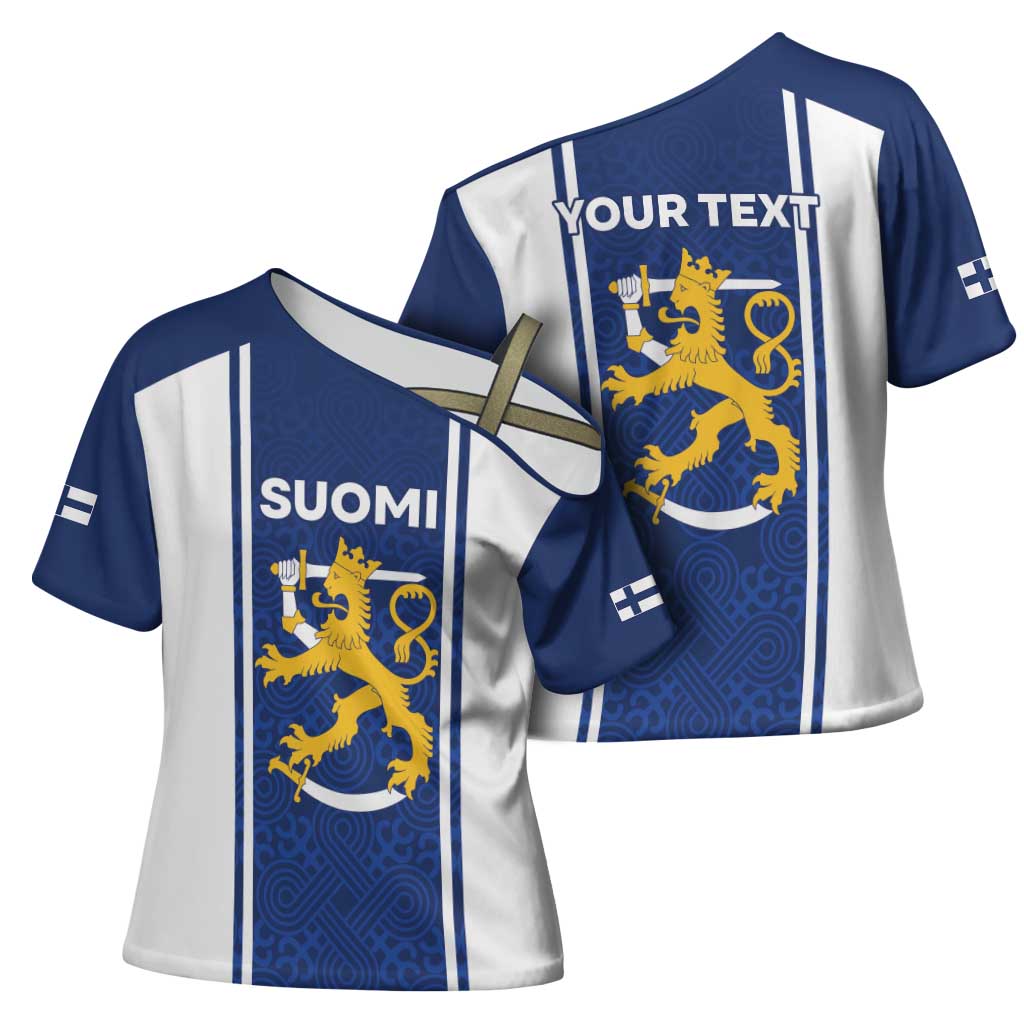 Personalized Finland Suomi Lion Cross Shoulder Shirt Pride Of The North - Wonder Print Shop