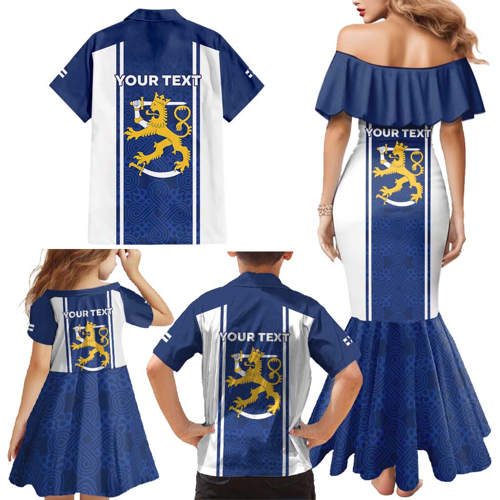 Personalized Finland Suomi Lion Family Matching Mermaid Dress and Hawaiian Shirt Pride Of The North - Wonder Print Shop