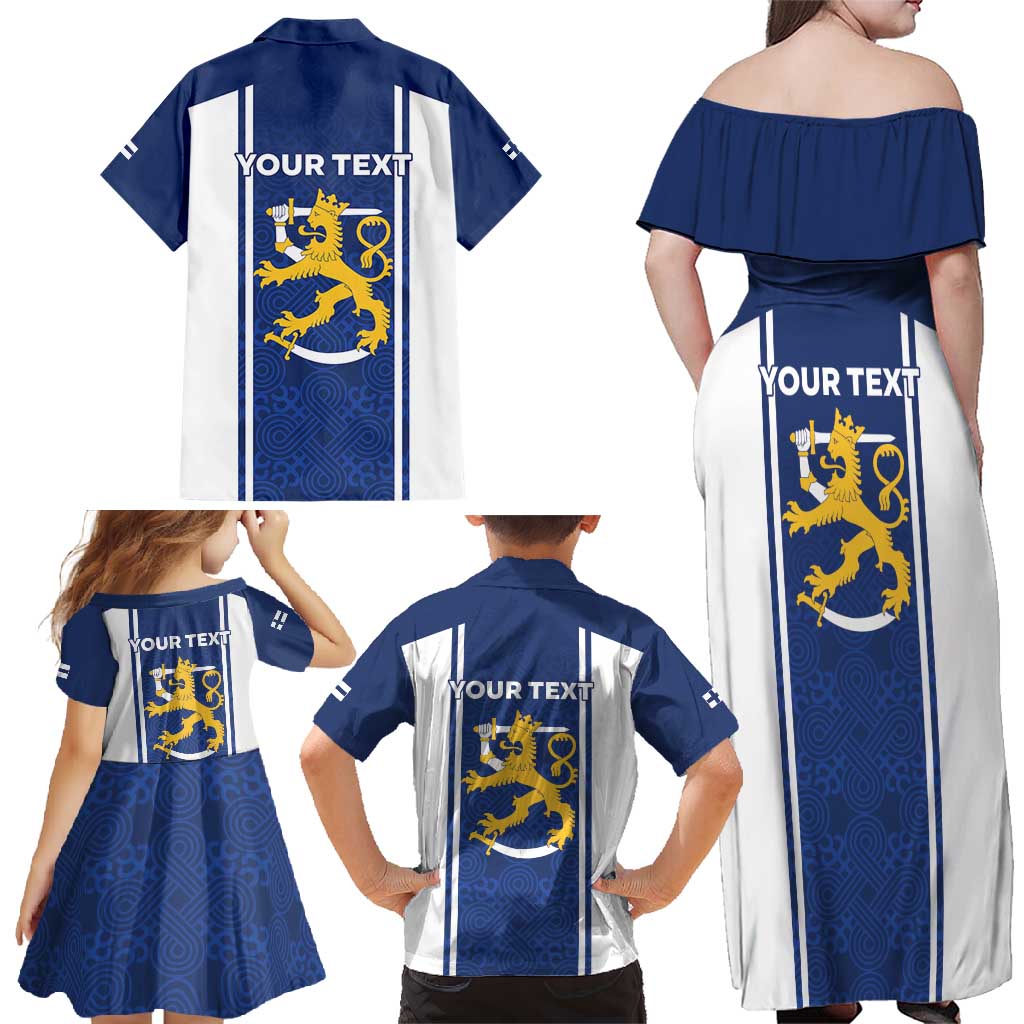 Personalized Finland Suomi Lion Family Matching Off Shoulder Maxi Dress and Hawaiian Shirt Pride Of The North - Wonder Print Shop