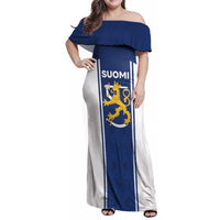 Personalized Finland Suomi Lion Family Matching Off Shoulder Maxi Dress and Hawaiian Shirt Pride Of The North - Wonder Print Shop