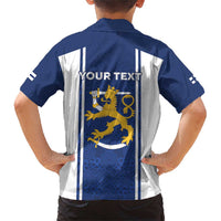 Personalized Finland Suomi Lion Family Matching Short Sleeve Bodycon Dress and Hawaiian Shirt Pride Of The North - Wonder Print Shop