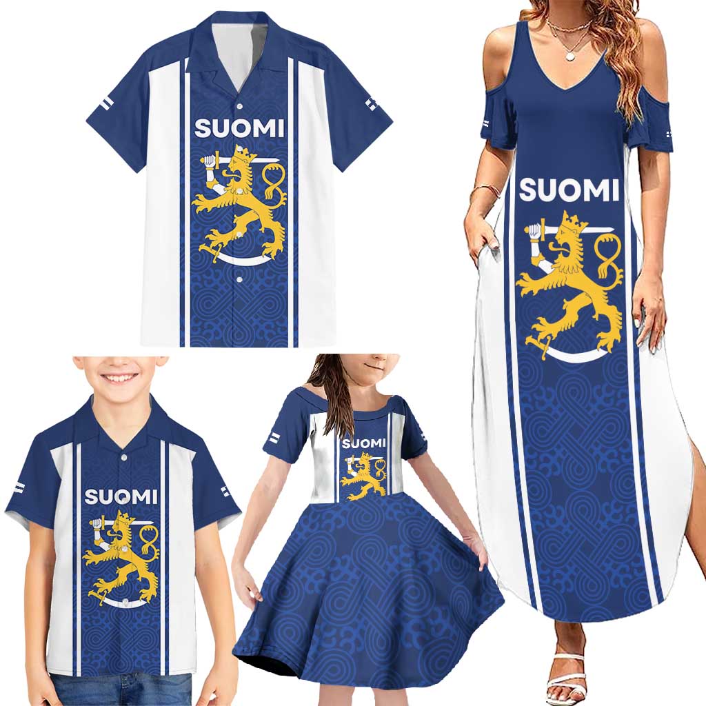Personalized Finland Suomi Lion Family Matching Summer Maxi Dress and Hawaiian Shirt Pride Of The North - Wonder Print Shop