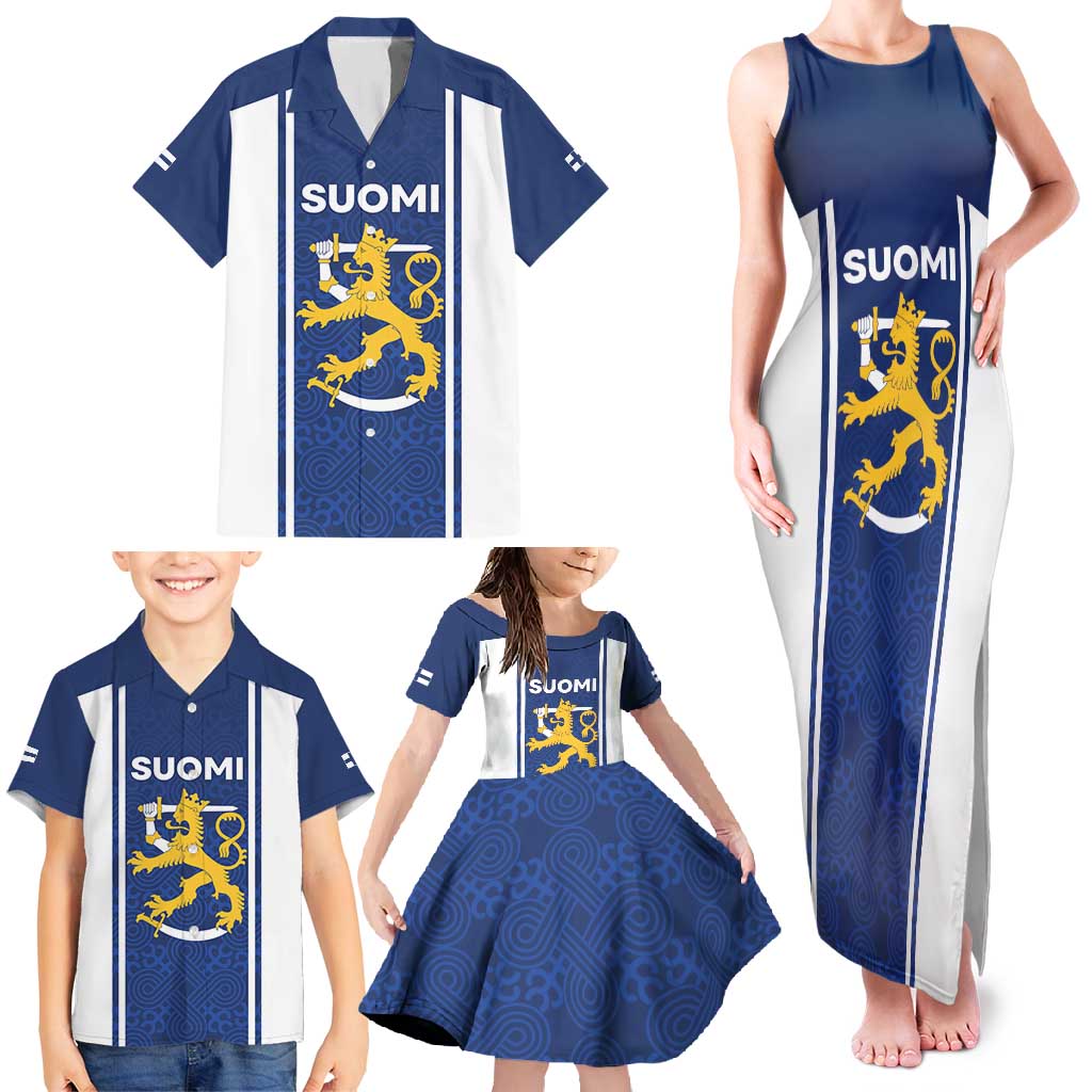 Personalized Finland Suomi Lion Family Matching Tank Maxi Dress and Hawaiian Shirt Pride Of The North - Wonder Print Shop
