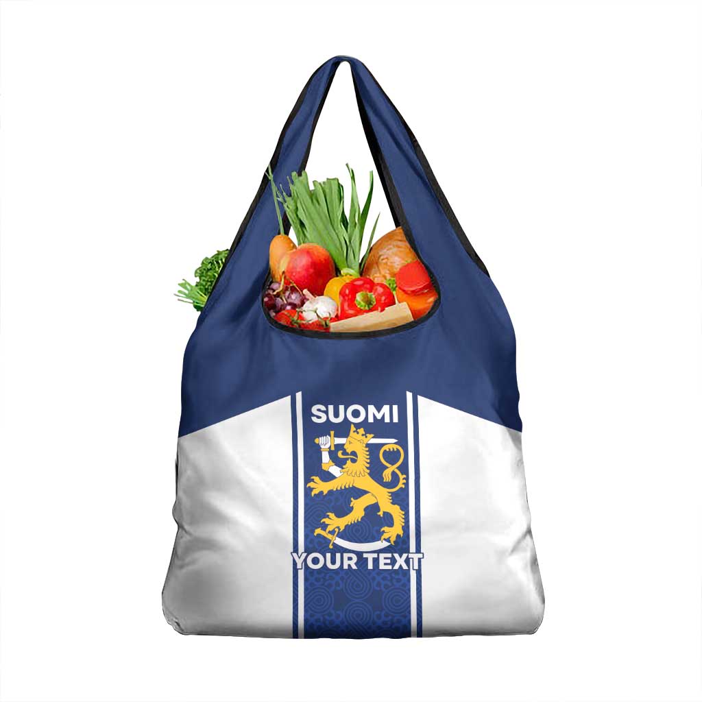 Personalized Finland Suomi Lion Grocery Bag Pride Of The North - Wonder Print Shop