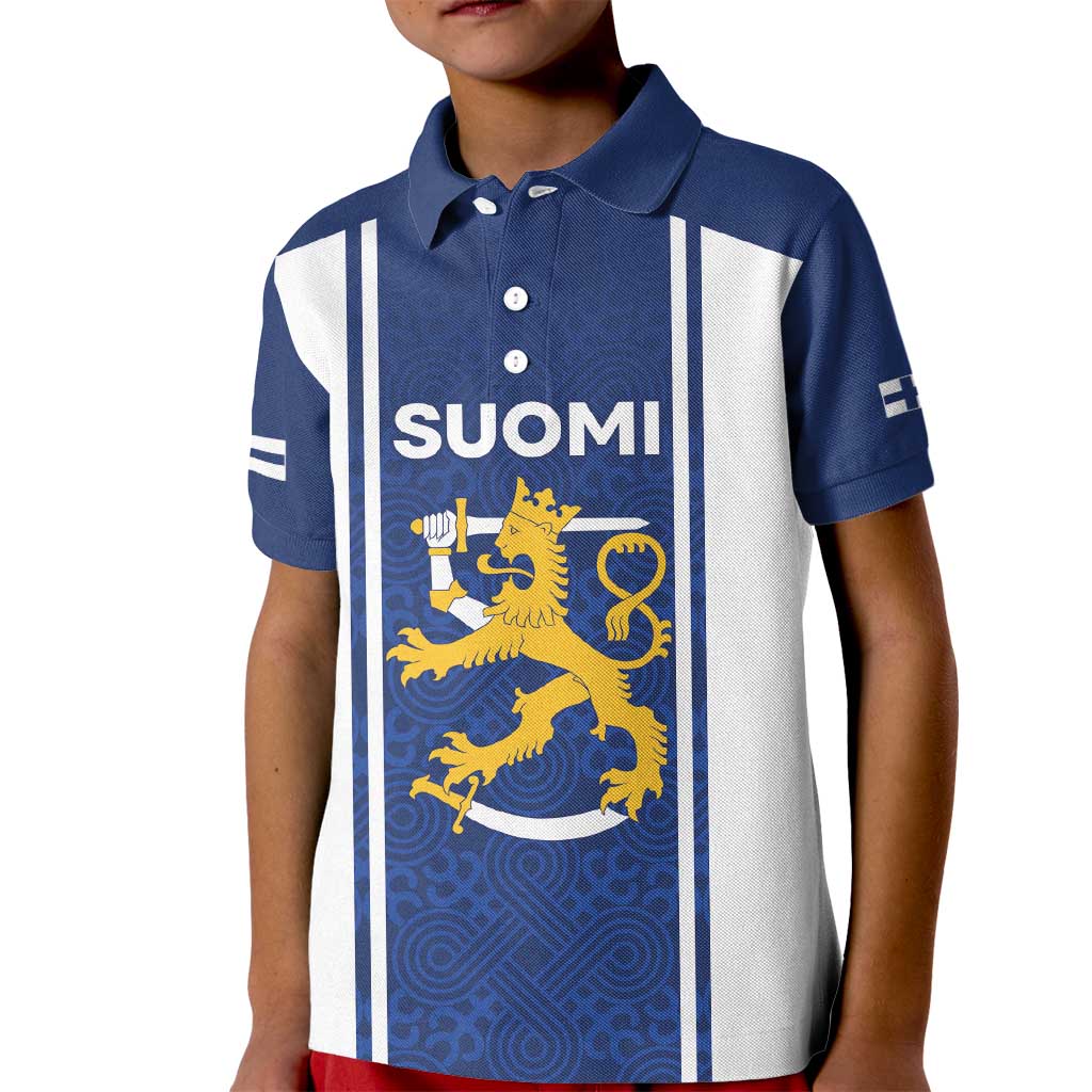 Personalized Finland Suomi Lion Kid Polo Shirt Pride Of The North - Wonder Print Shop