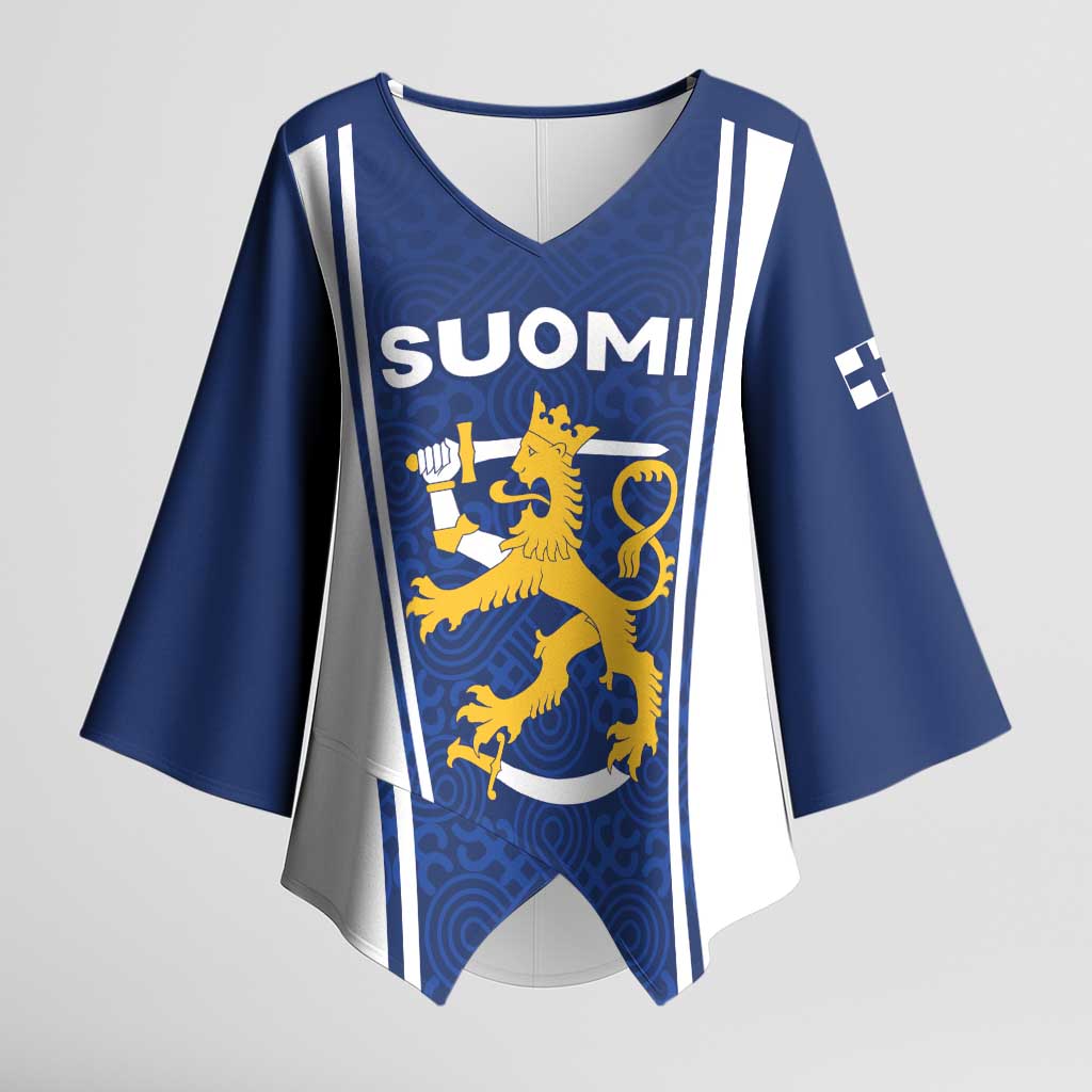 Personalized Finland Suomi Lion Kimono Sleeve Blouse Pride Of The North - Wonder Print Shop