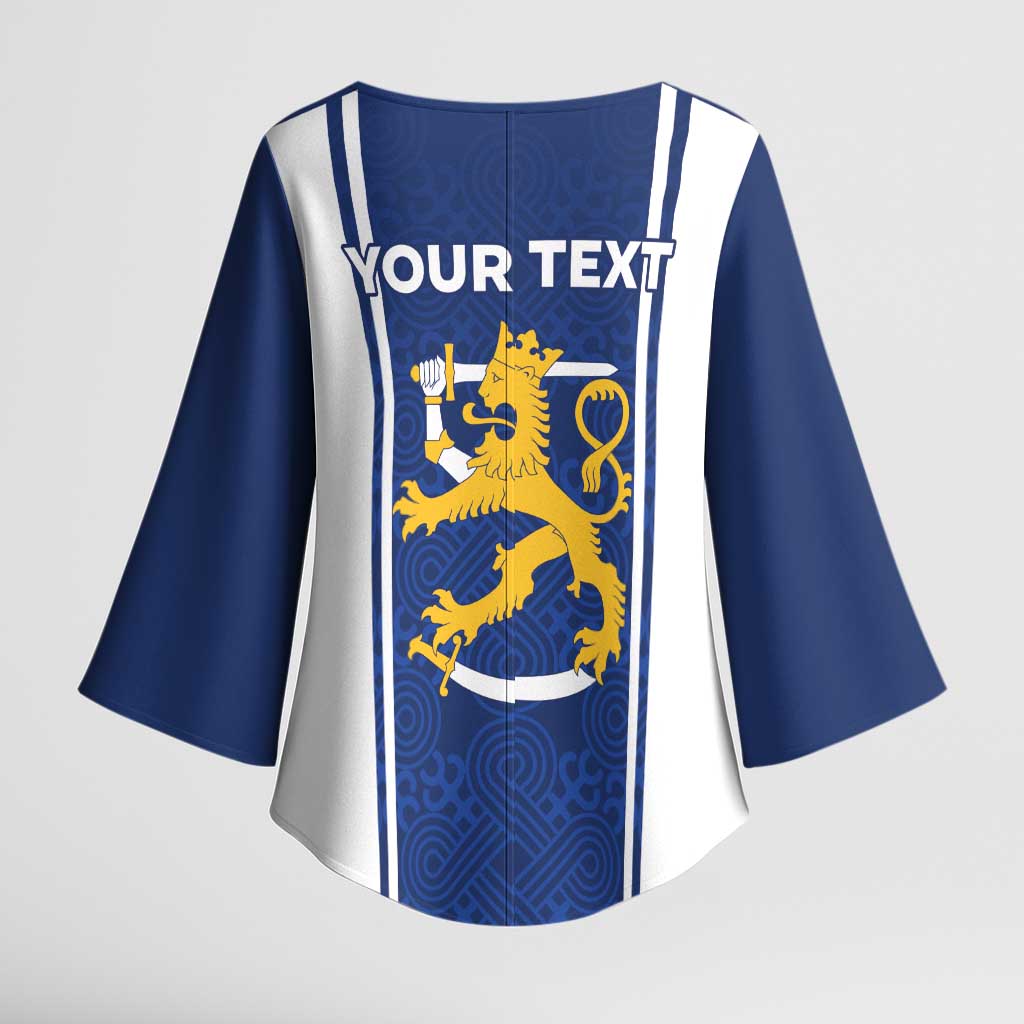 Personalized Finland Suomi Lion Kimono Sleeve Blouse Pride Of The North - Wonder Print Shop