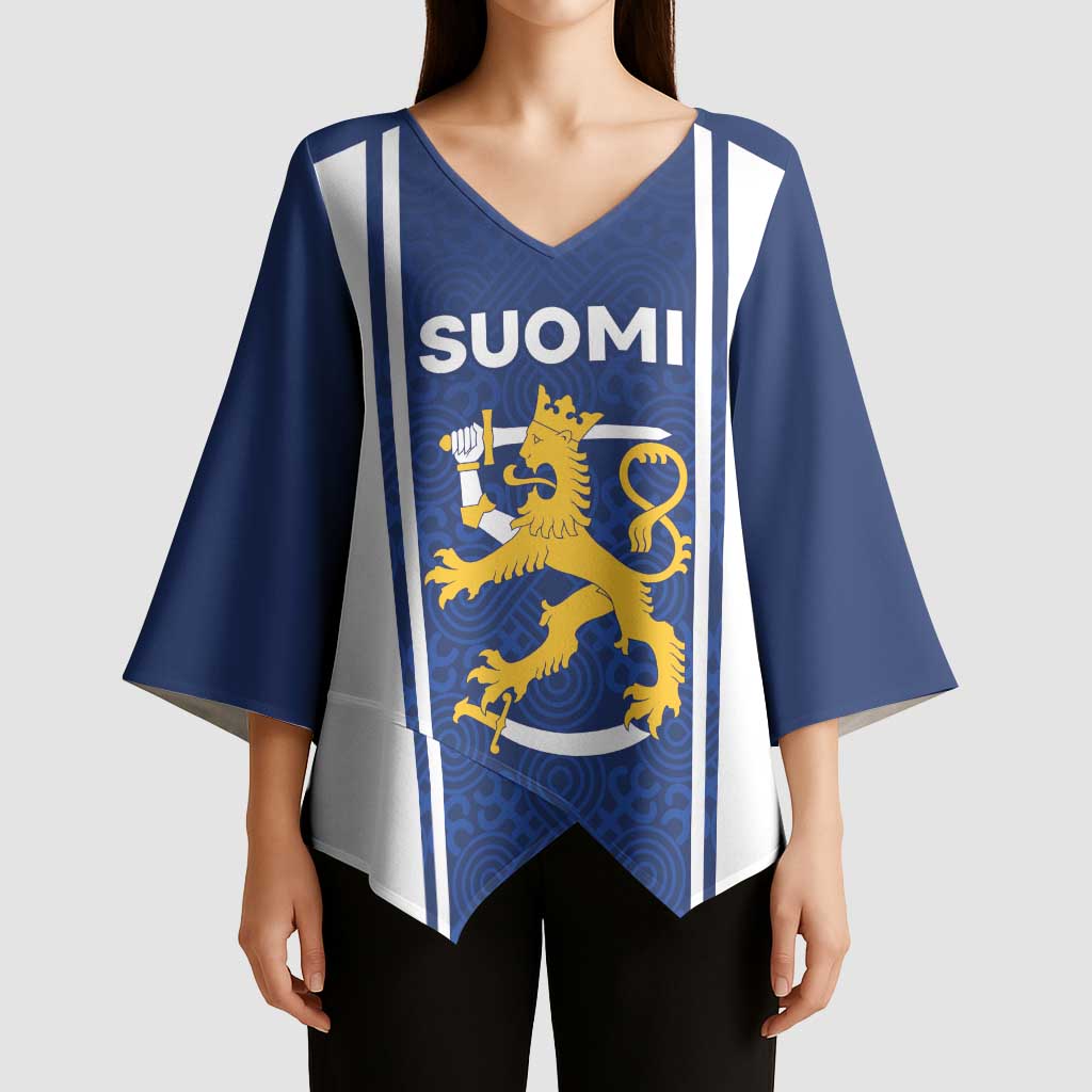 Personalized Finland Suomi Lion Kimono Sleeve Blouse Pride Of The North - Wonder Print Shop