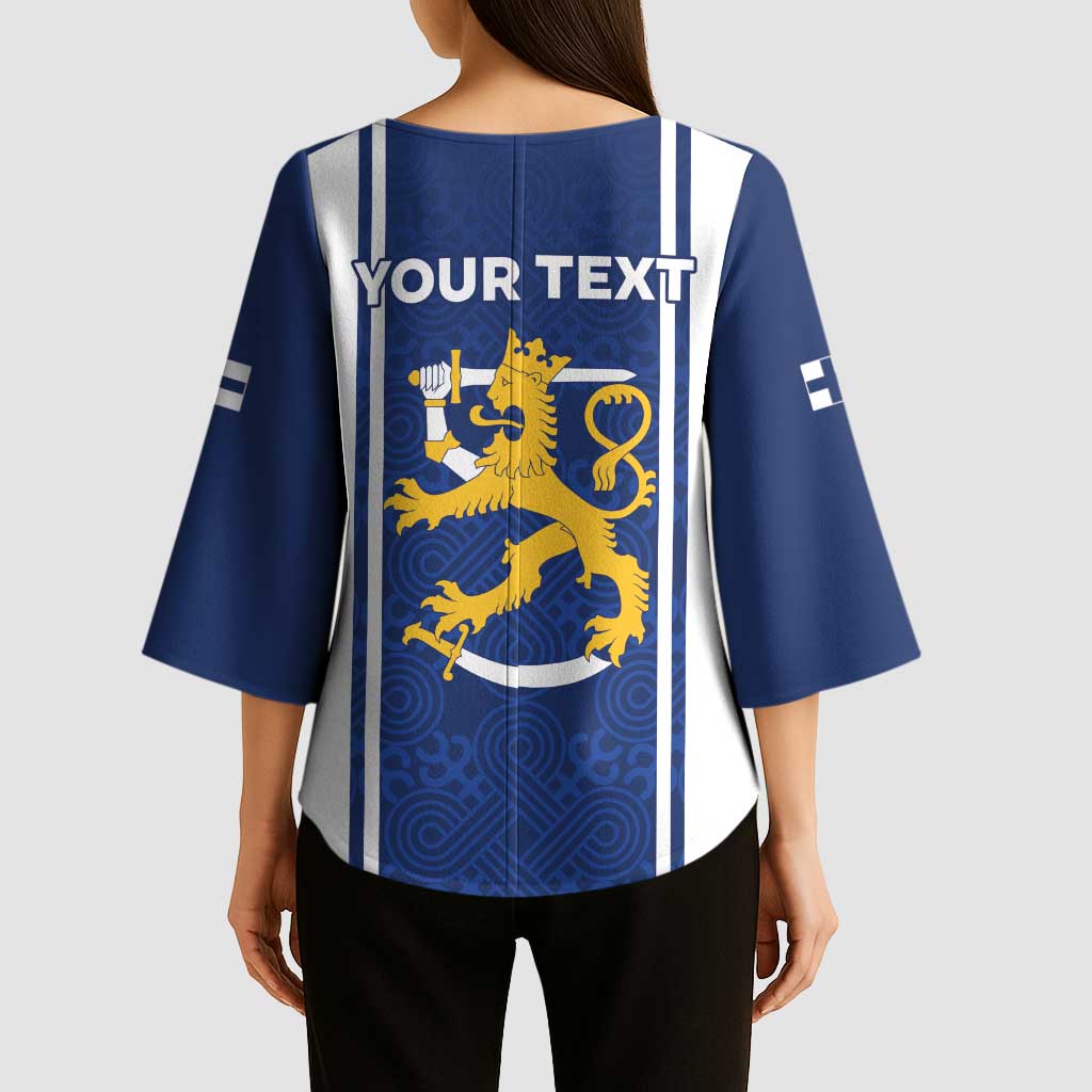 Personalized Finland Suomi Lion Kimono Sleeve Blouse Pride Of The North - Wonder Print Shop