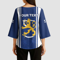 Personalized Finland Suomi Lion Kimono Sleeve Blouse Pride Of The North - Wonder Print Shop