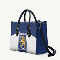 Personalized Finland Suomi Lion Leather Bag Pride Of The North - Wonder Print Shop