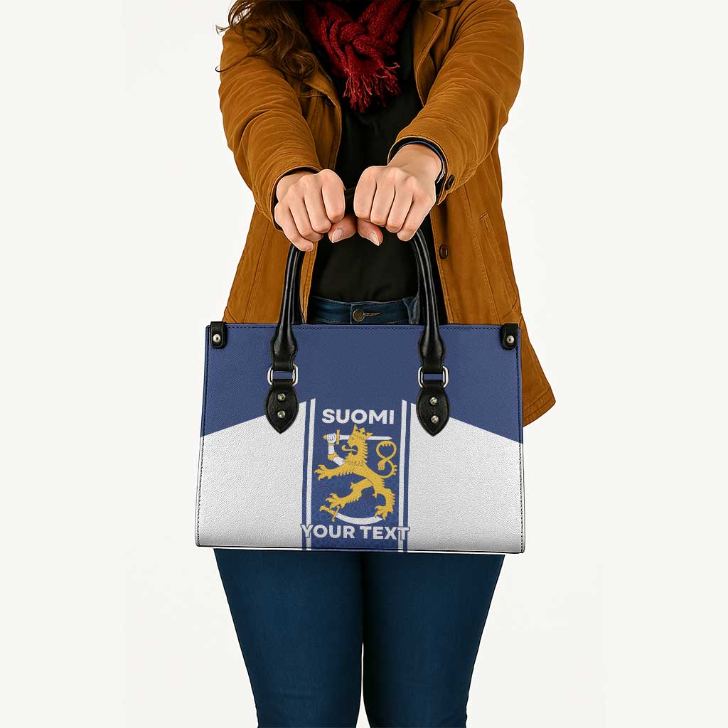 Personalized Finland Suomi Lion Leather Bag Pride Of The North - Wonder Print Shop