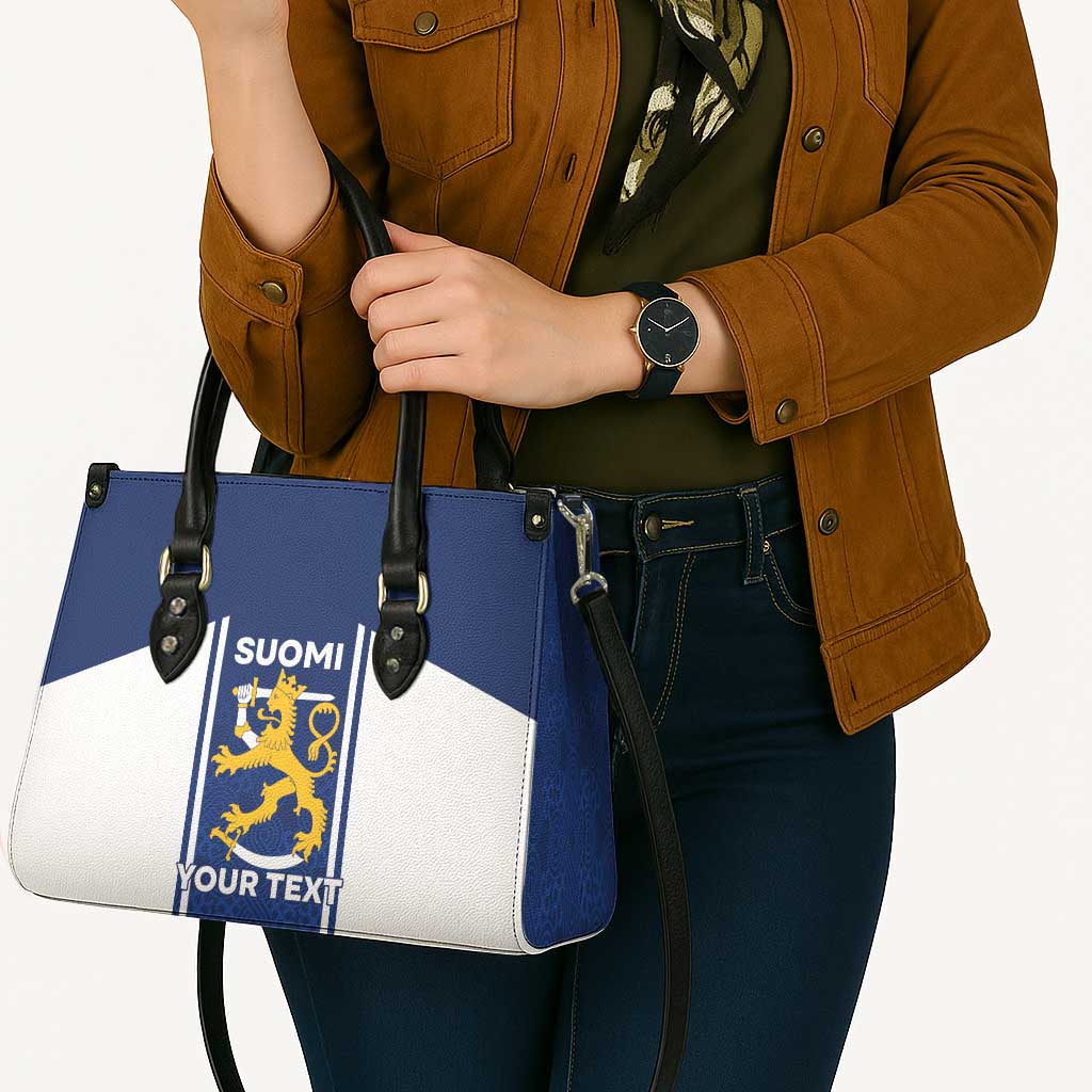 Personalized Finland Suomi Lion Leather Bag Pride Of The North - Wonder Print Shop