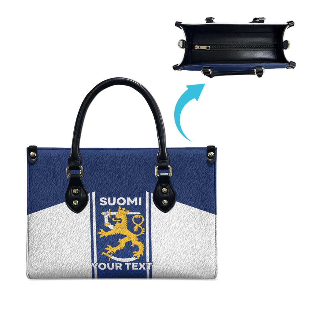 Personalized Finland Suomi Lion Leather Bag Pride Of The North - Wonder Print Shop