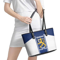 Personalized Finland Suomi Lion Leather Tote Bag Pride Of The North - Wonder Print Shop