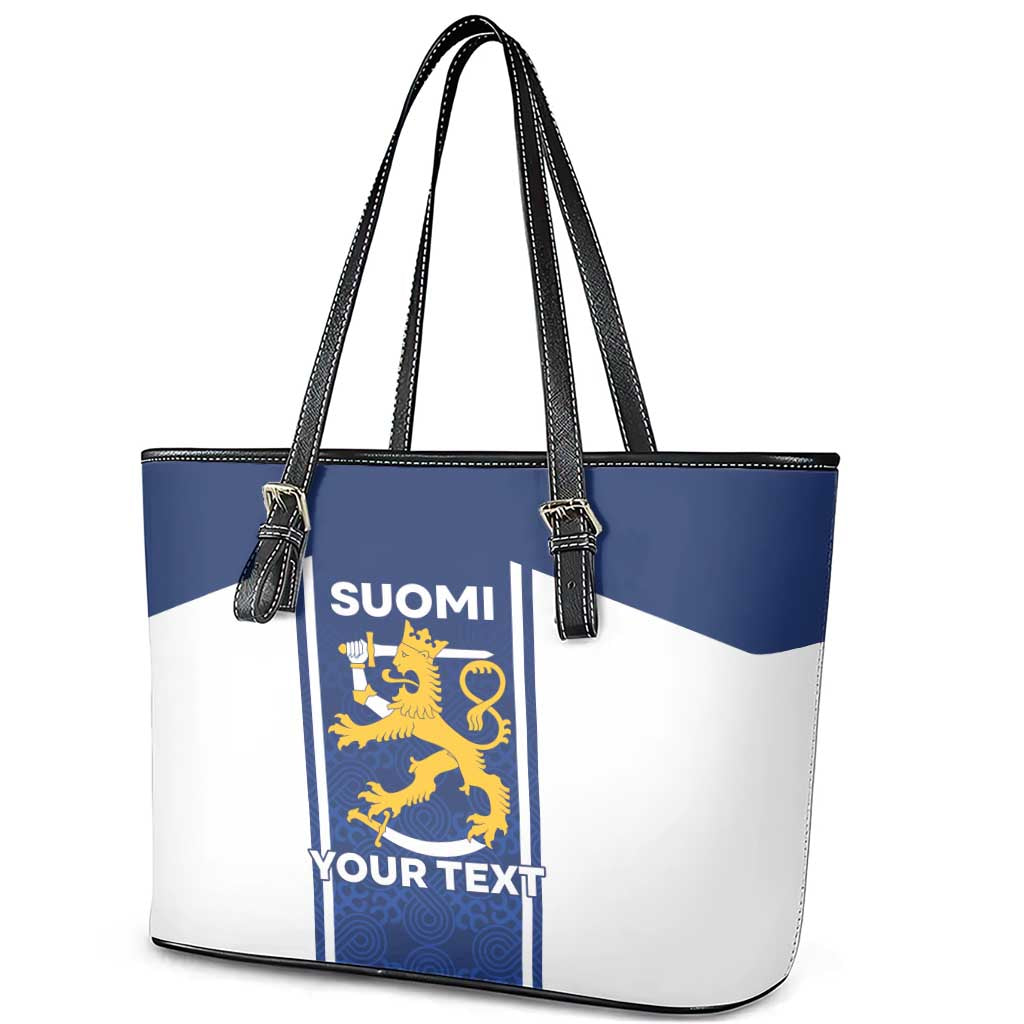 Personalized Finland Suomi Lion Leather Tote Bag Pride Of The North - Wonder Print Shop