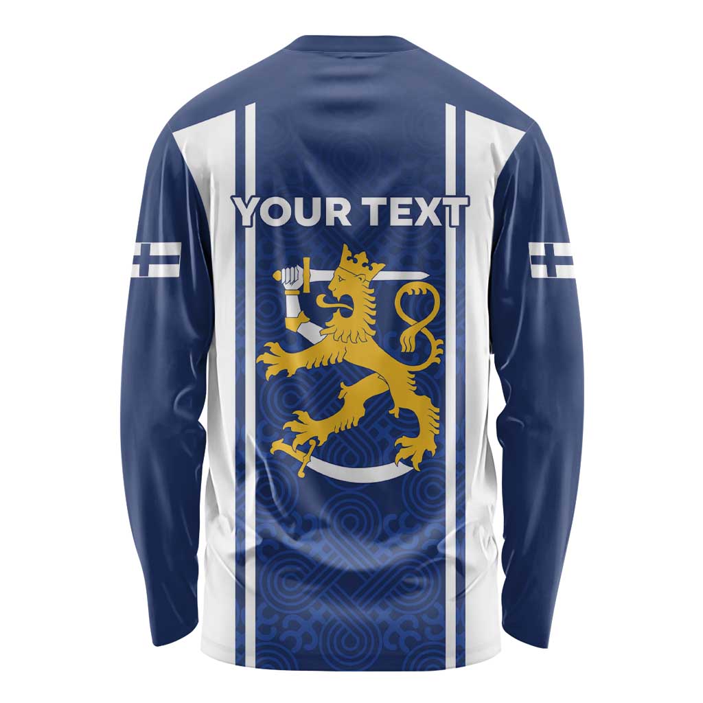 Personalized Finland Suomi Lion Long Sleeve Shirt Pride Of The North - Wonder Print Shop