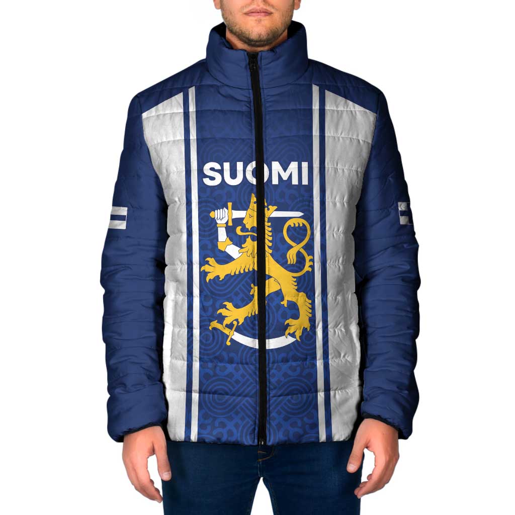 Personalized Finland Suomi Lion Padded Jacket Pride Of The North - Wonder Print Shop