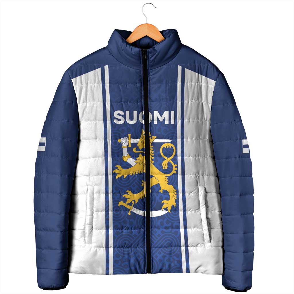 Personalized Finland Suomi Lion Padded Jacket Pride Of The North - Wonder Print Shop