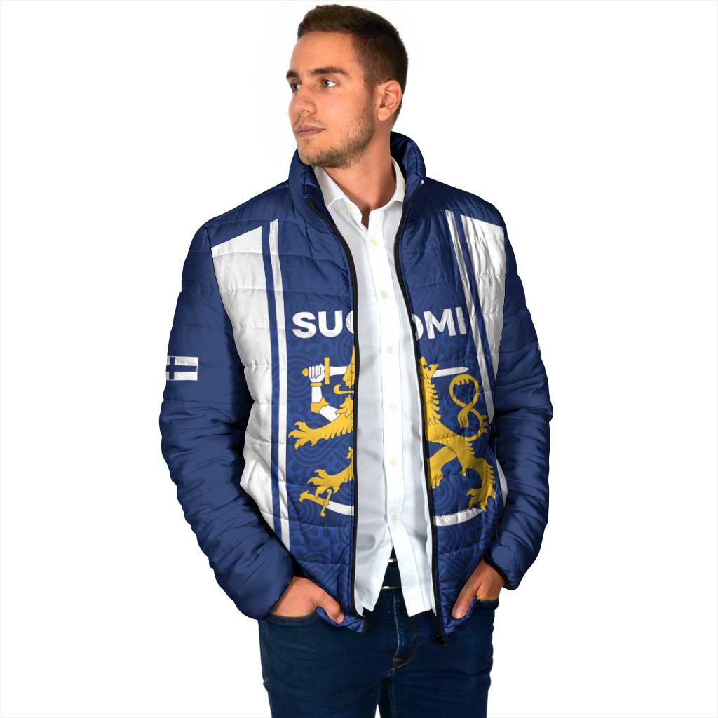 Personalized Finland Suomi Lion Padded Jacket Pride Of The North - Wonder Print Shop