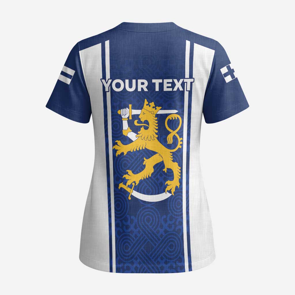 Personalized Finland Suomi Lion Scrub Top Pride Of The North - Wonder Print Shop