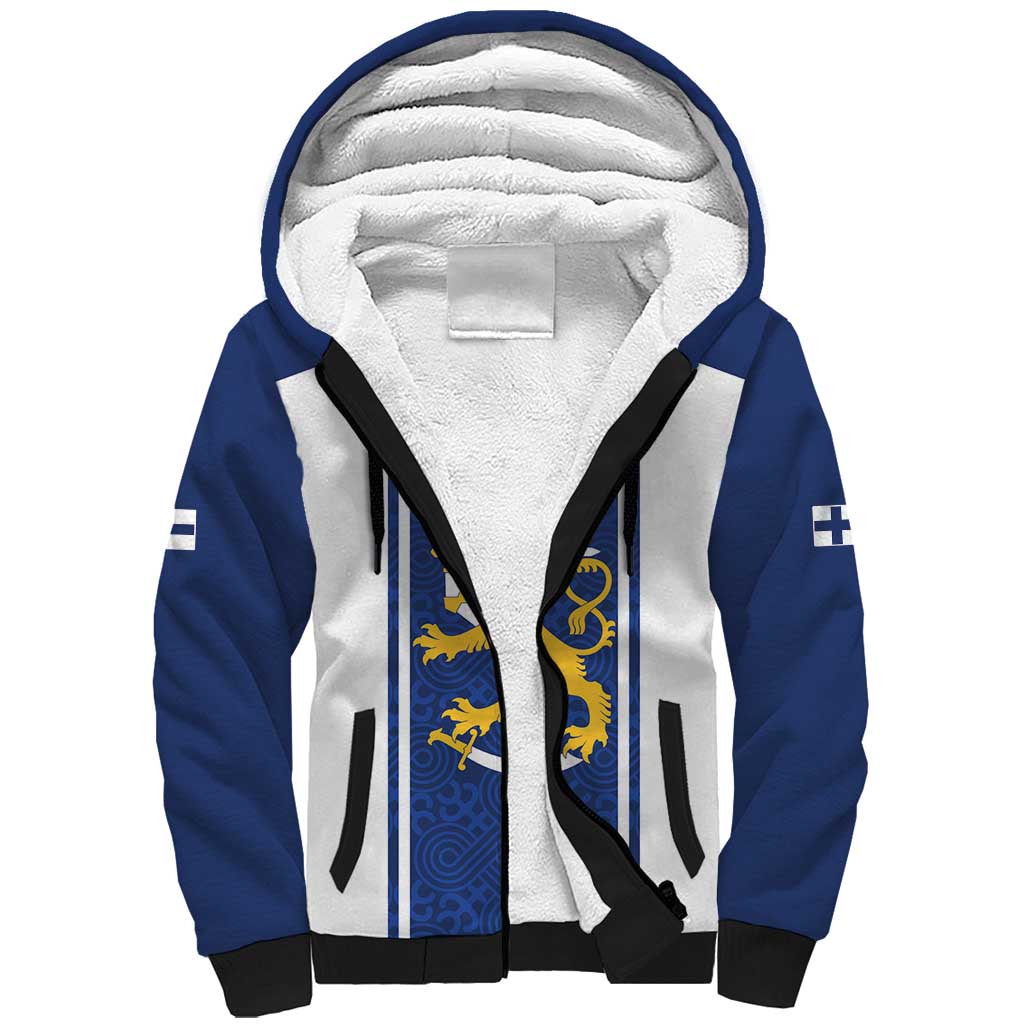 Personalized Finland Suomi Lion Sherpa Hoodie Pride Of The North - Wonder Print Shop