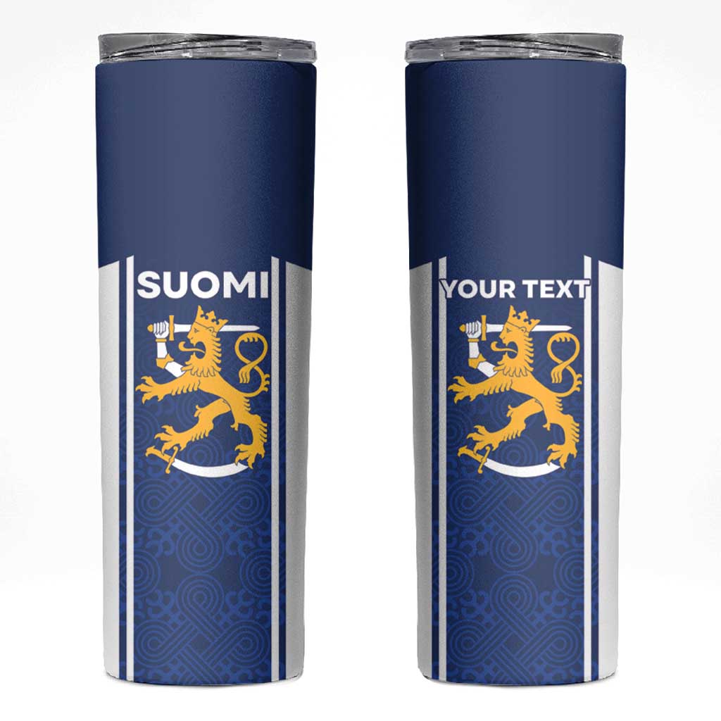 Personalized Finland Suomi Lion Skinny Tumbler Pride Of The North - Wonder Print Shop
