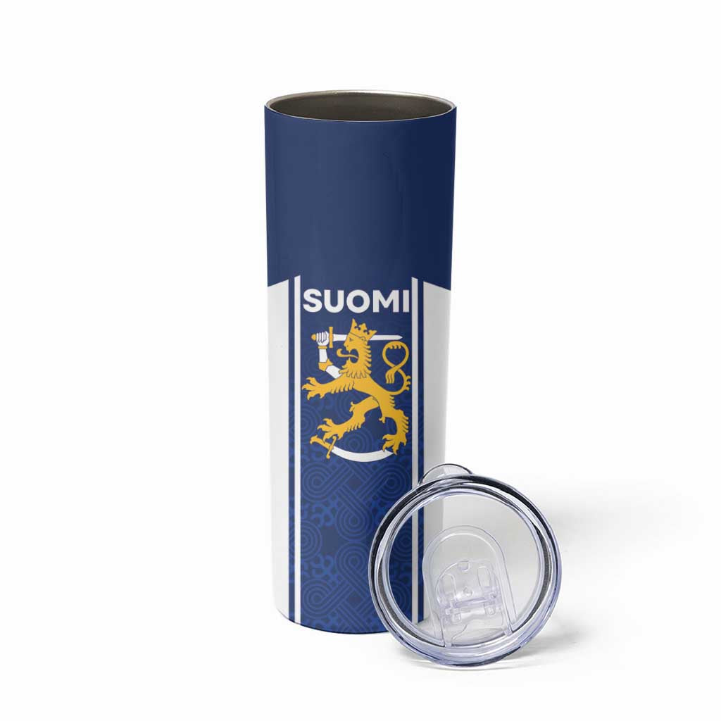 Personalized Finland Suomi Lion Skinny Tumbler Pride Of The North - Wonder Print Shop