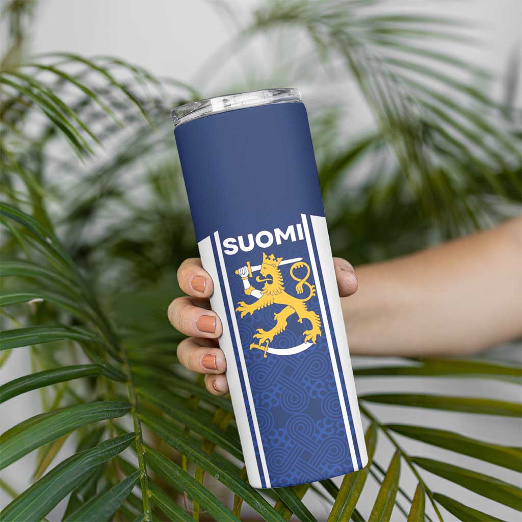 Personalized Finland Suomi Lion Skinny Tumbler Pride Of The North - Wonder Print Shop