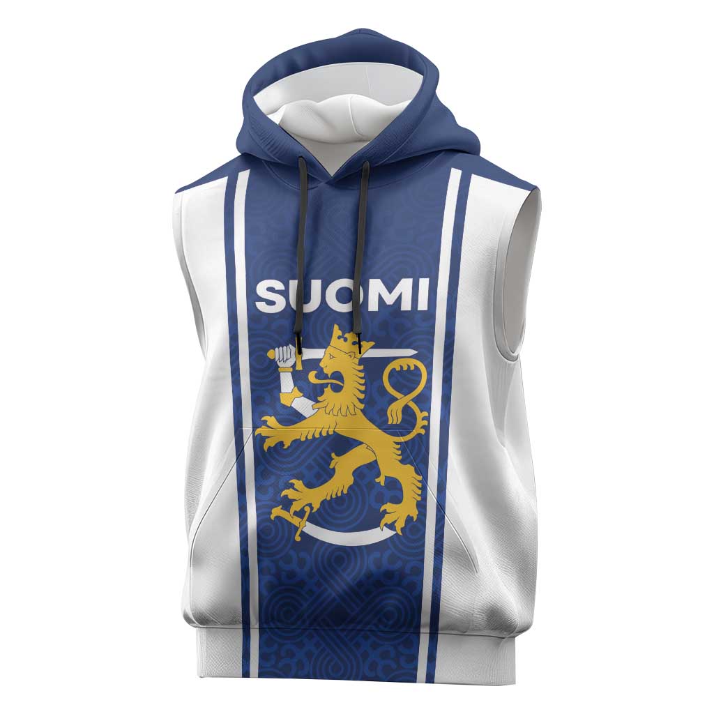 Personalized Finland Suomi Lion Sleeveless Hoodie Pride Of The North - Wonder Print Shop