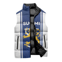 Personalized Finland Suomi Lion Sleeveless Puffer Jacket Pride Of The North - Wonder Print Shop