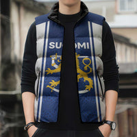 Personalized Finland Suomi Lion Sleeveless Puffer Jacket Pride Of The North - Wonder Print Shop