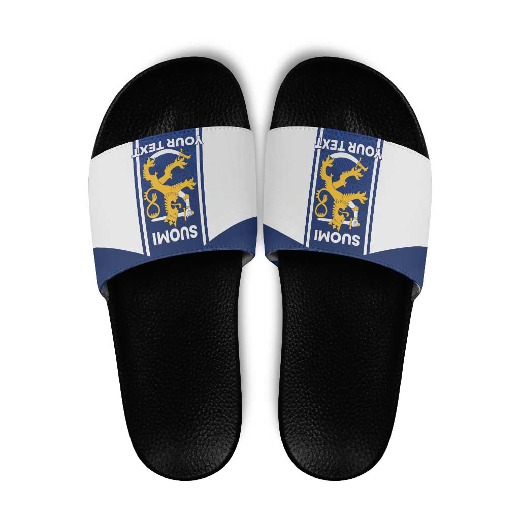 Personalized Finland Suomi Lion Slide Sandals Pride Of The North - Wonder Print Shop