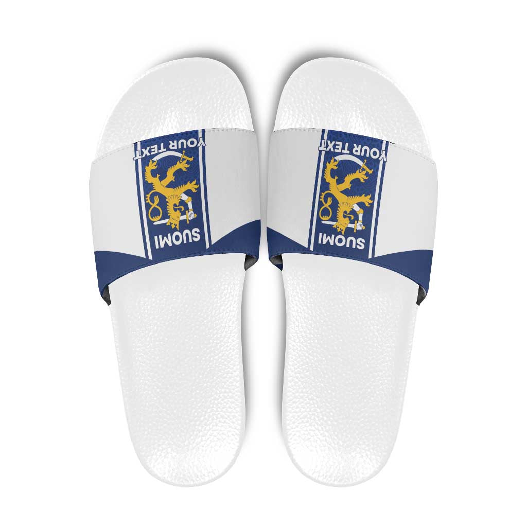 Personalized Finland Suomi Lion Slide Sandals Pride Of The North - Wonder Print Shop