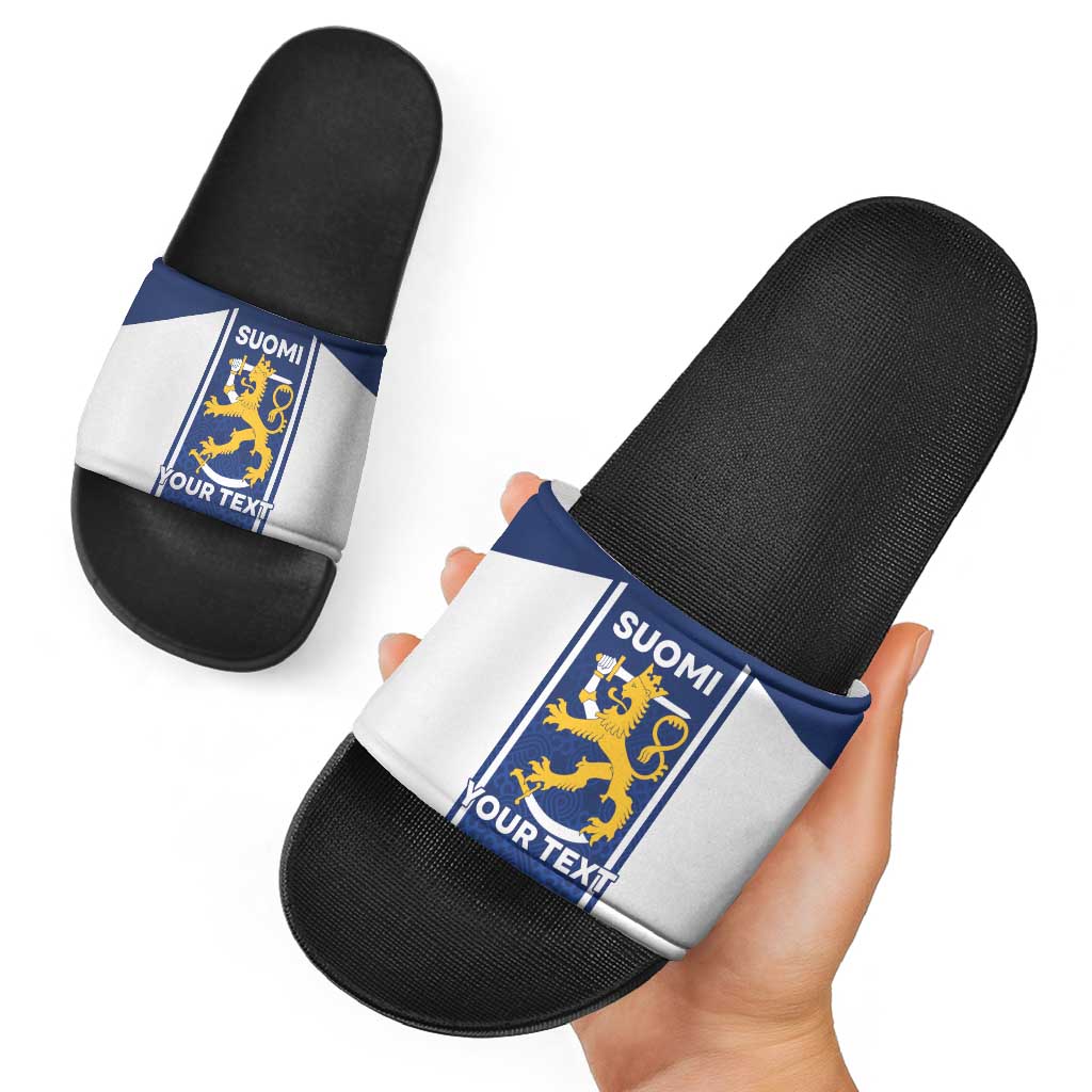 Personalized Finland Suomi Lion Slide Sandals Pride Of The North - Wonder Print Shop