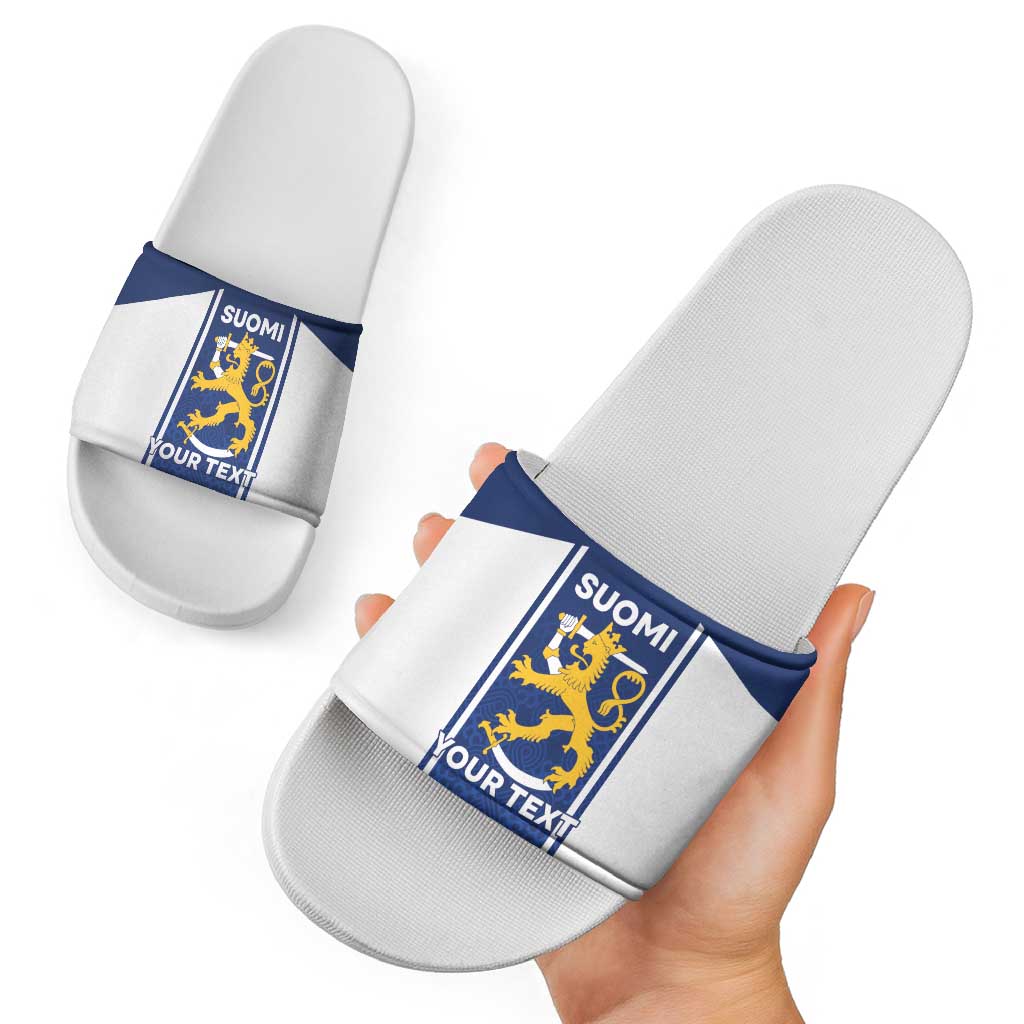 Personalized Finland Suomi Lion Slide Sandals Pride Of The North - Wonder Print Shop