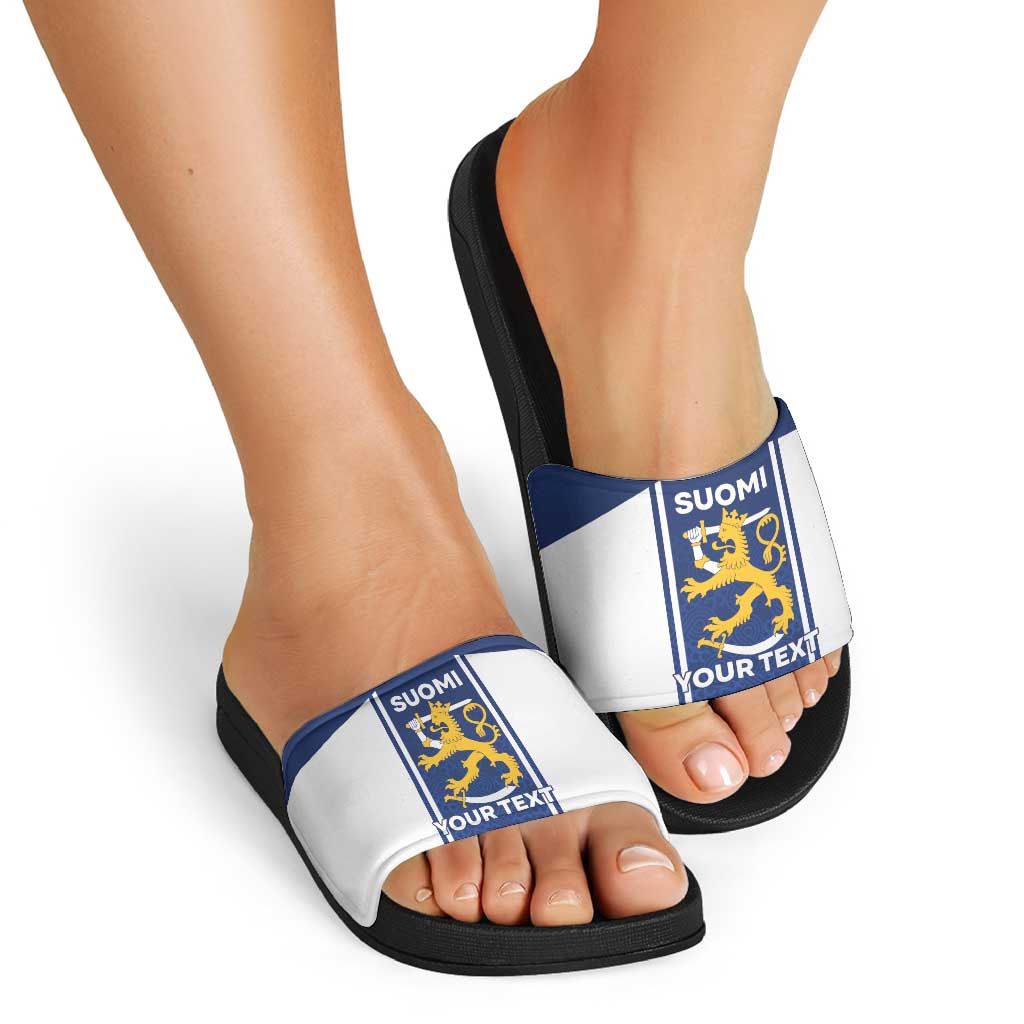 Personalized Finland Suomi Lion Slide Sandals Pride Of The North - Wonder Print Shop