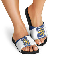 Personalized Finland Suomi Lion Slide Sandals Pride Of The North - Wonder Print Shop