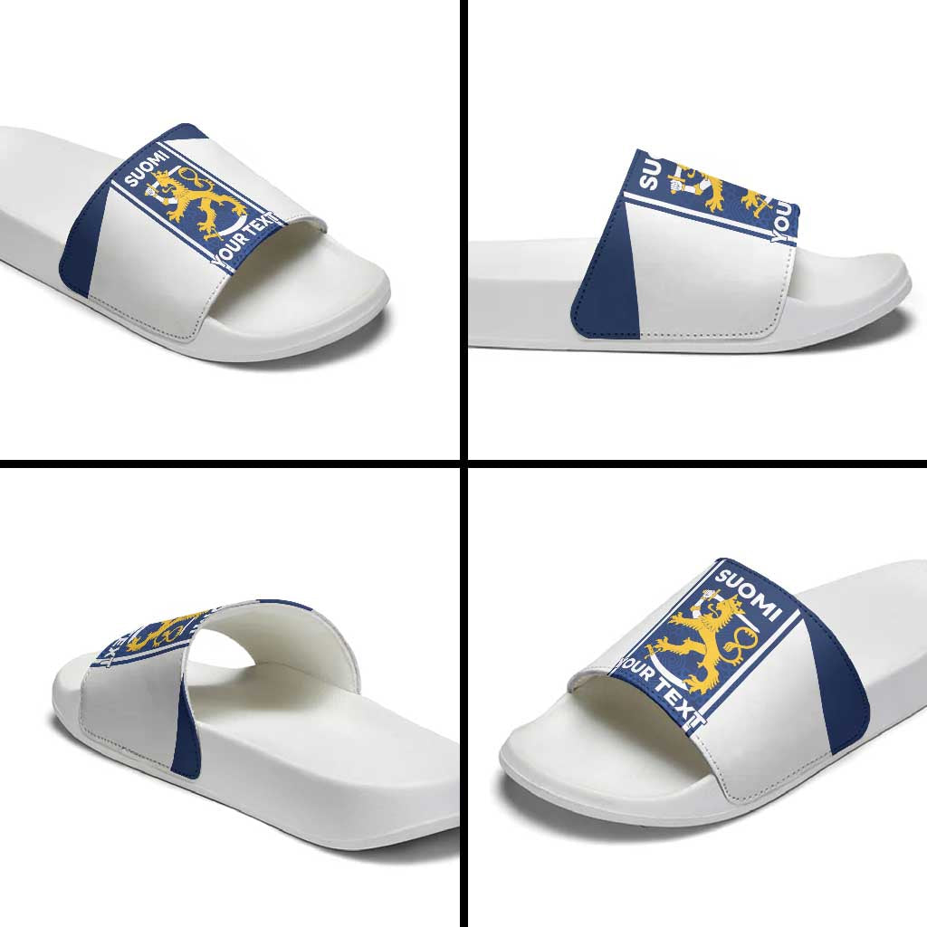 Personalized Finland Suomi Lion Slide Sandals Pride Of The North - Wonder Print Shop